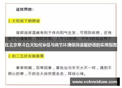 在北京寒冷白天如何穿搭与调节环境保持温暖舒适的实用指南